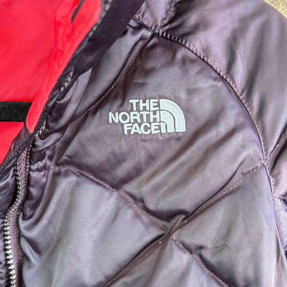 North Face Womens Aconcagua Down Jacket XS Purple TNF Zip Coat Outdoor Camp Hike - Picture 7 of 8